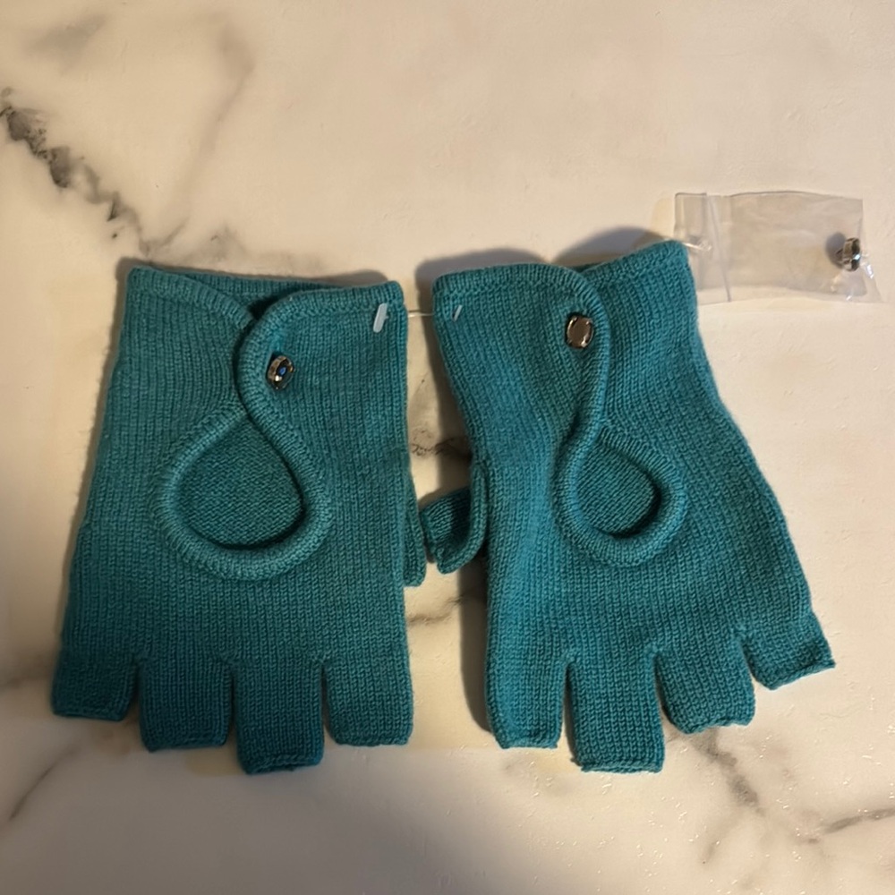 Club Monaco Teal Fingerless Gloves